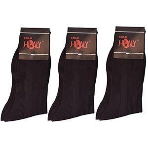 Hibaly Boy's Solid Color Ribbed Crew Dress Socks